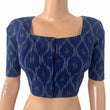 Ikat Cotton Square Neck Blouse, Blue, BI1095