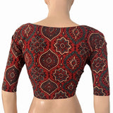 Ajrakh Cotton Square neck Blouse, Rust ,  BA1168