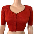 Handloom Cotton  Sweetheart neck Blouse,  Rust - Orange,  BH1253