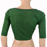 Handloom South Cotton Sweetheart neck Blouse , Bottle Green, BH1300