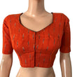 Ikat Cotton Sweetheart neck Blouse, Orange, BI1177