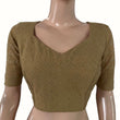 Hakoba Cut work Cotton Sweetheart Neck Blouse with Lining and Back Zip Opening , Beige , BW1172