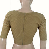 Hakoba Cut work Cotton Sweetheart Neck Blouse with Lining and Back Zip Opening , Beige , BW1172