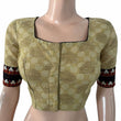 Self Designed Cotton Square Neck Blouse with Embroidery Lace and Lining, Cream , BW1174