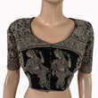 Kalamkari Cotton Round Neck Blouse ,Beige - Black , BK1306