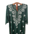 Rayon Cotton  Straight cut Chikankari  Kurta, Bottle Green, KC1036