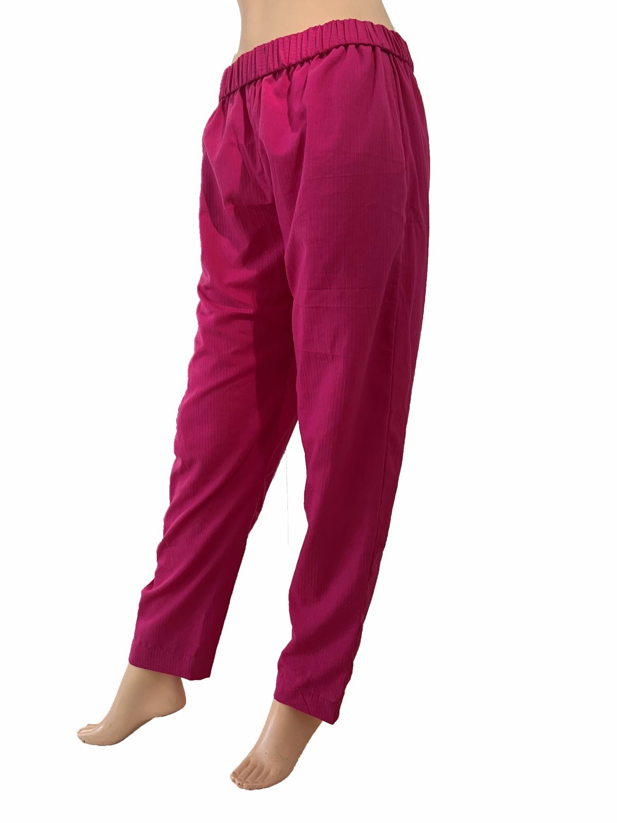 Pin-Tuched Cotton Pants with Pockets, Fully Elasticated, Majentha, PN1103