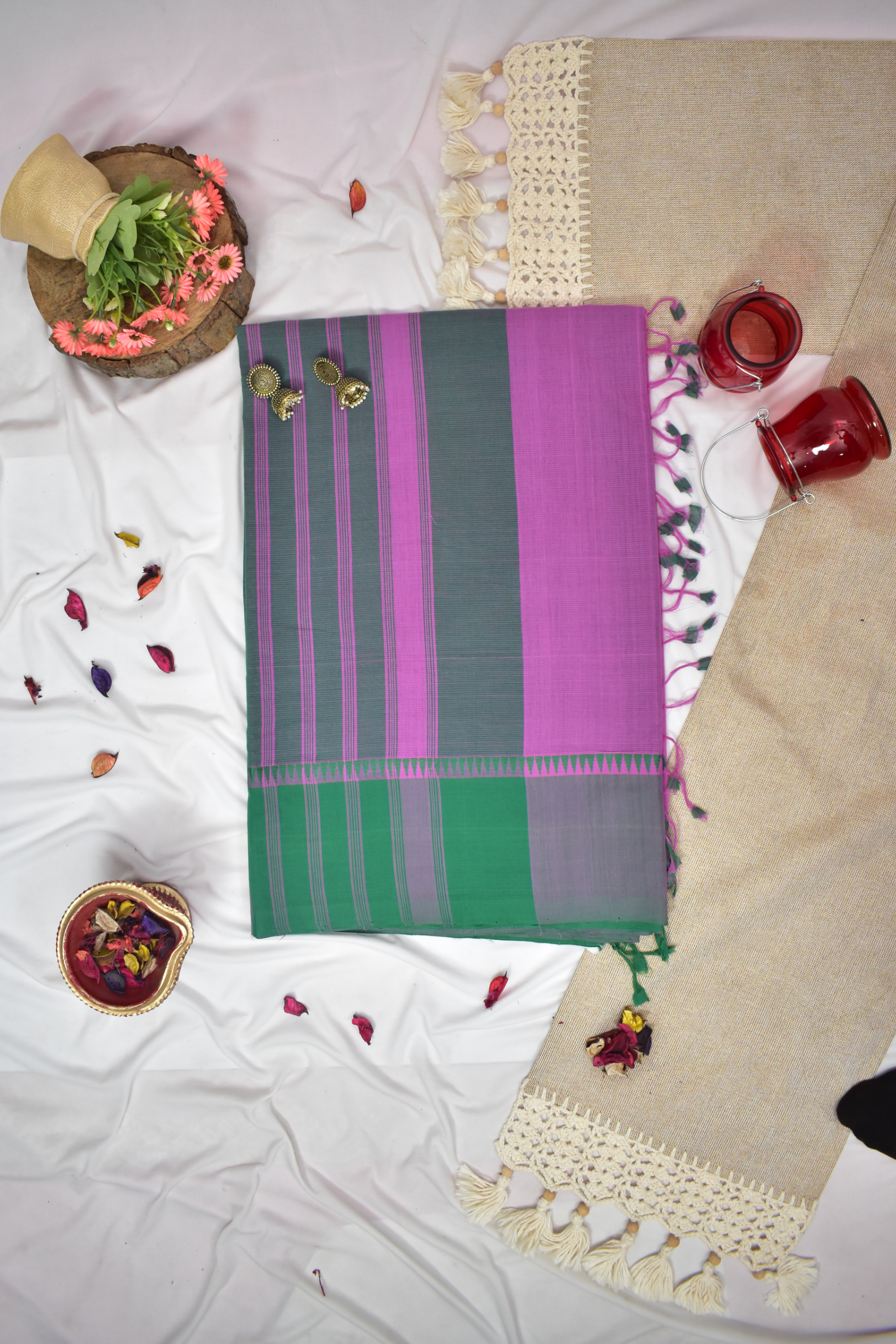 Pure Mangalagiri Handloom Pattu Sarees (Cotton Silk)