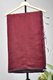 Blended Cotton Saree with Woven Zari Stripes & Tassles,  Maroon, SR1003