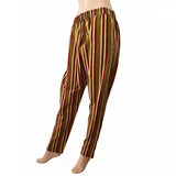 Ajrakh Cotton  Striped Pants with Pockets, Fully Elasticated, Multicolor, PN1094